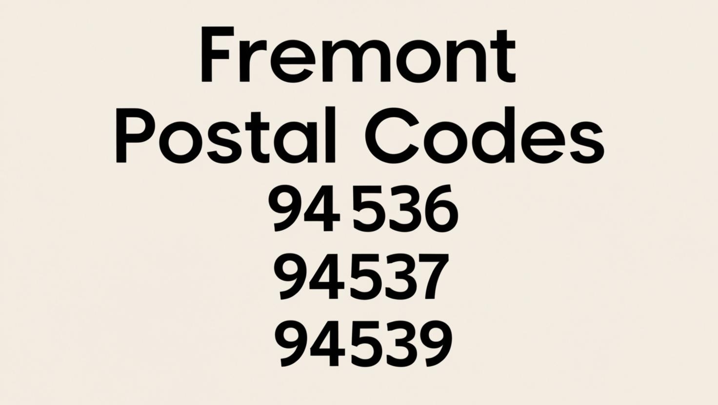 Fremont Postal Code, California - United States